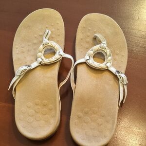 Vionic Ricci Sandals Flip Flops White Size 8